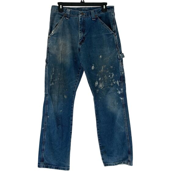 Vintage Wrangler Carpenter Y2K distressed thrashed  grunge punk rock holes 30x30 - Picture 1 of 16